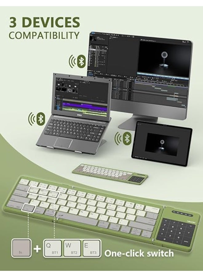 نيلكين لوحة مفاتيح قابلة للطي Nillkin Cube Pocket مع لوحة أرقام تعمل باللمس للاجتماعات والسفر للأجهزة اللوحية والهواتف المحمولة وأجهزة الكمبيوتر المحمولة، لوحة مفاتيح كاملة الحجم (صغيرة) - Image 3